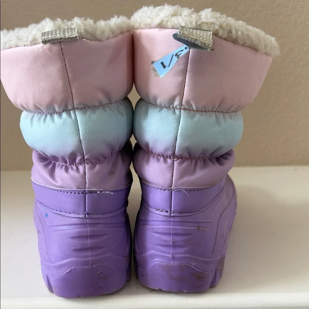 Girls Purple and Pink Winter Boots